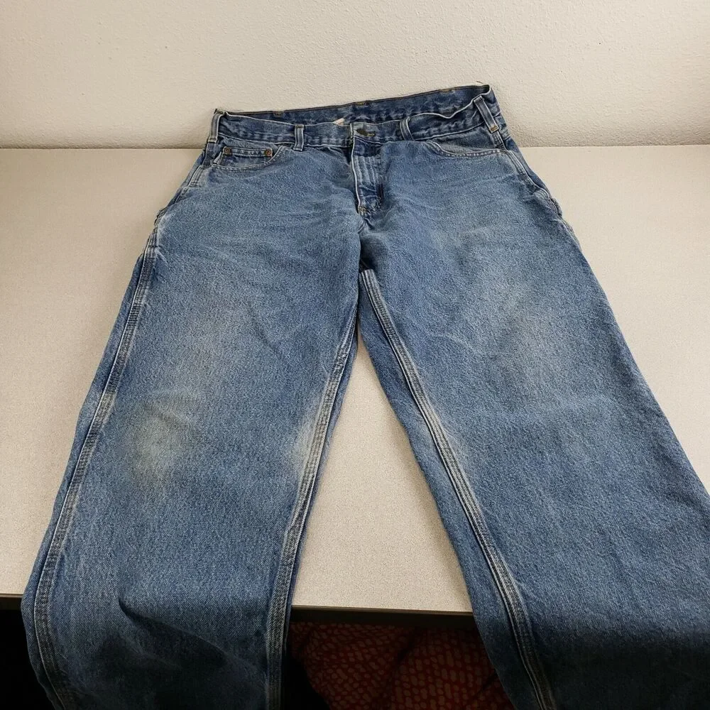Carhartt Mens Blue Relaxed Fit High Rise Straight Leg Denim Jeans‎ Size 36X32